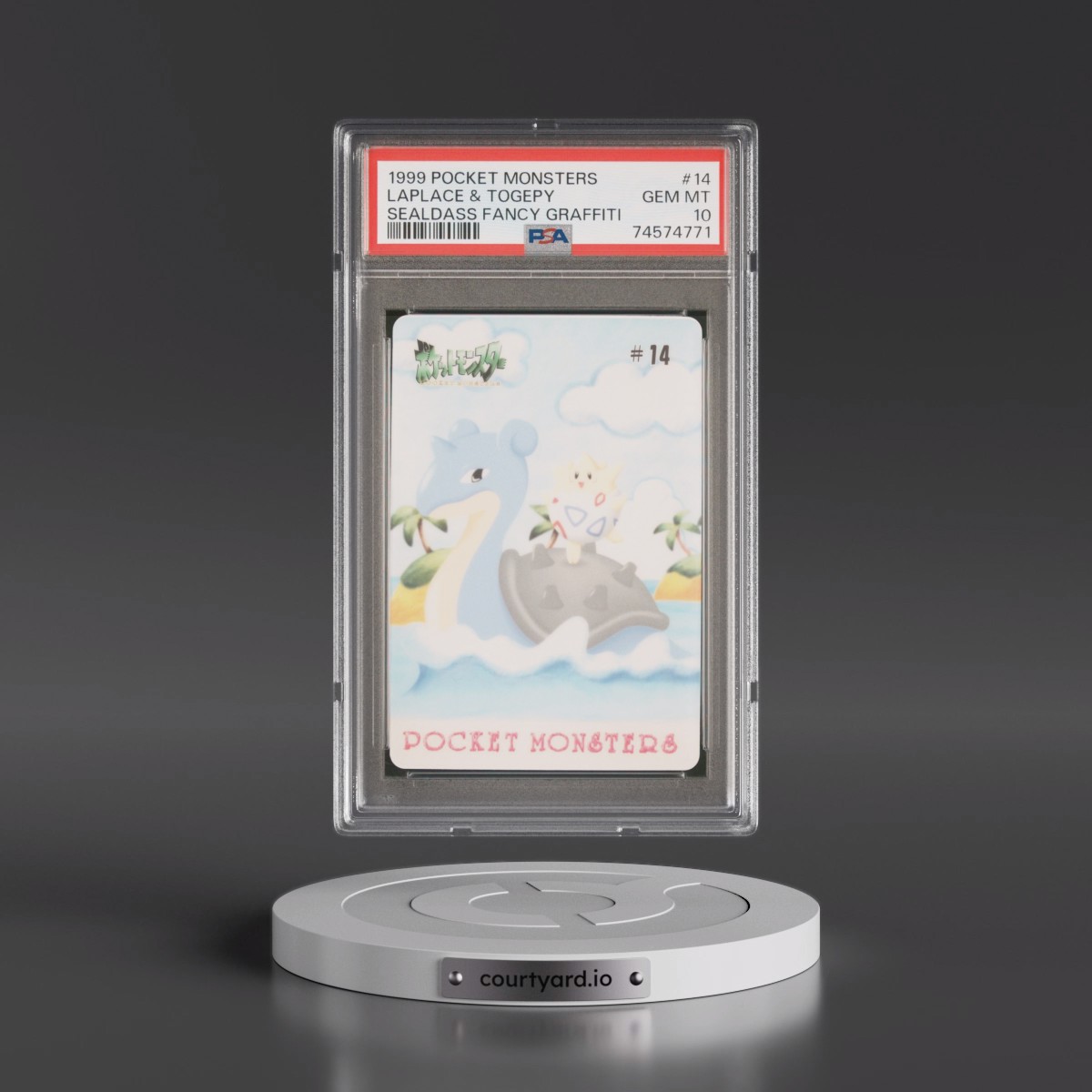1999 Pocket Monsters Sealdass Fancy Graffiti #14 Laplace & Togepy (PSA 10 GEM MINT)