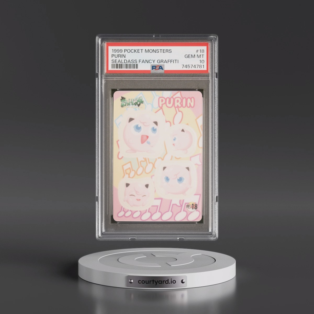 1999 Pocket Monsters Sealdass Fancy Graffiti #18 Purin (PSA 10 GEM MINT)