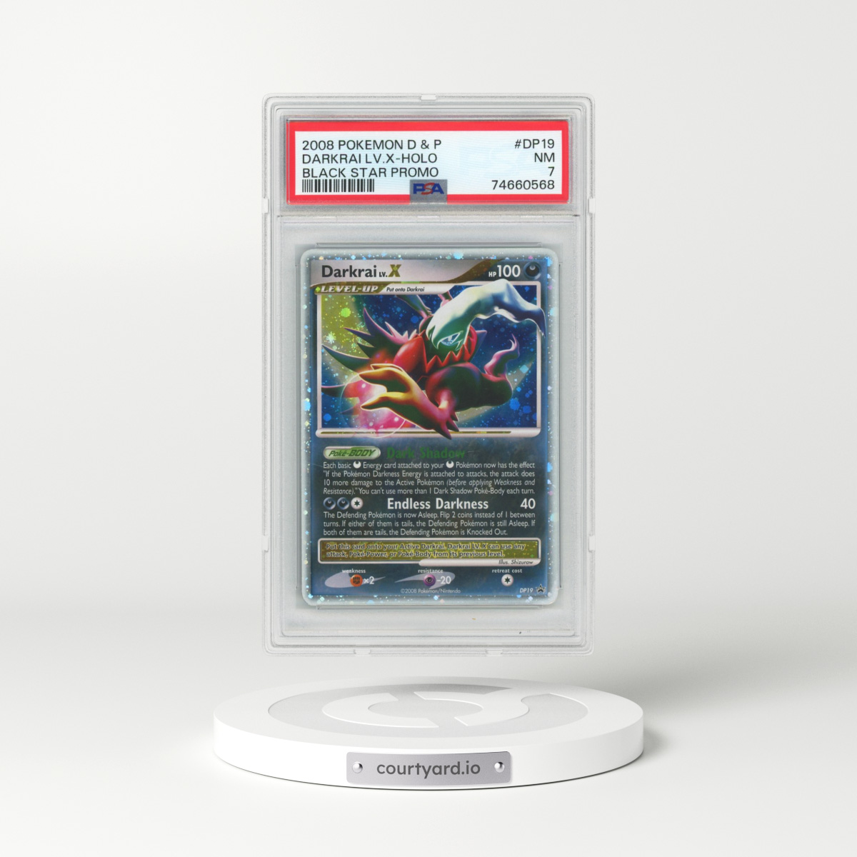 2008 Pokémon Diamond & Pearl Black Star Promo #DP19 Darkrai LV.X - Holo (PSA 7 NM)