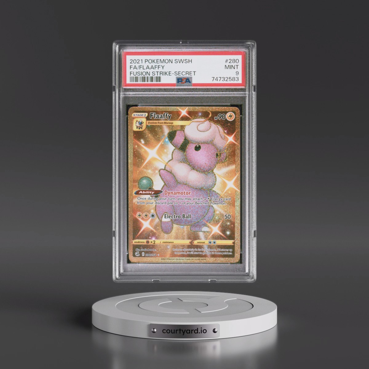 2021 Pokémon Sword & Shield Fusion Strike #280 Flaaffy - Full Art Secret (PSA 9 MINT)