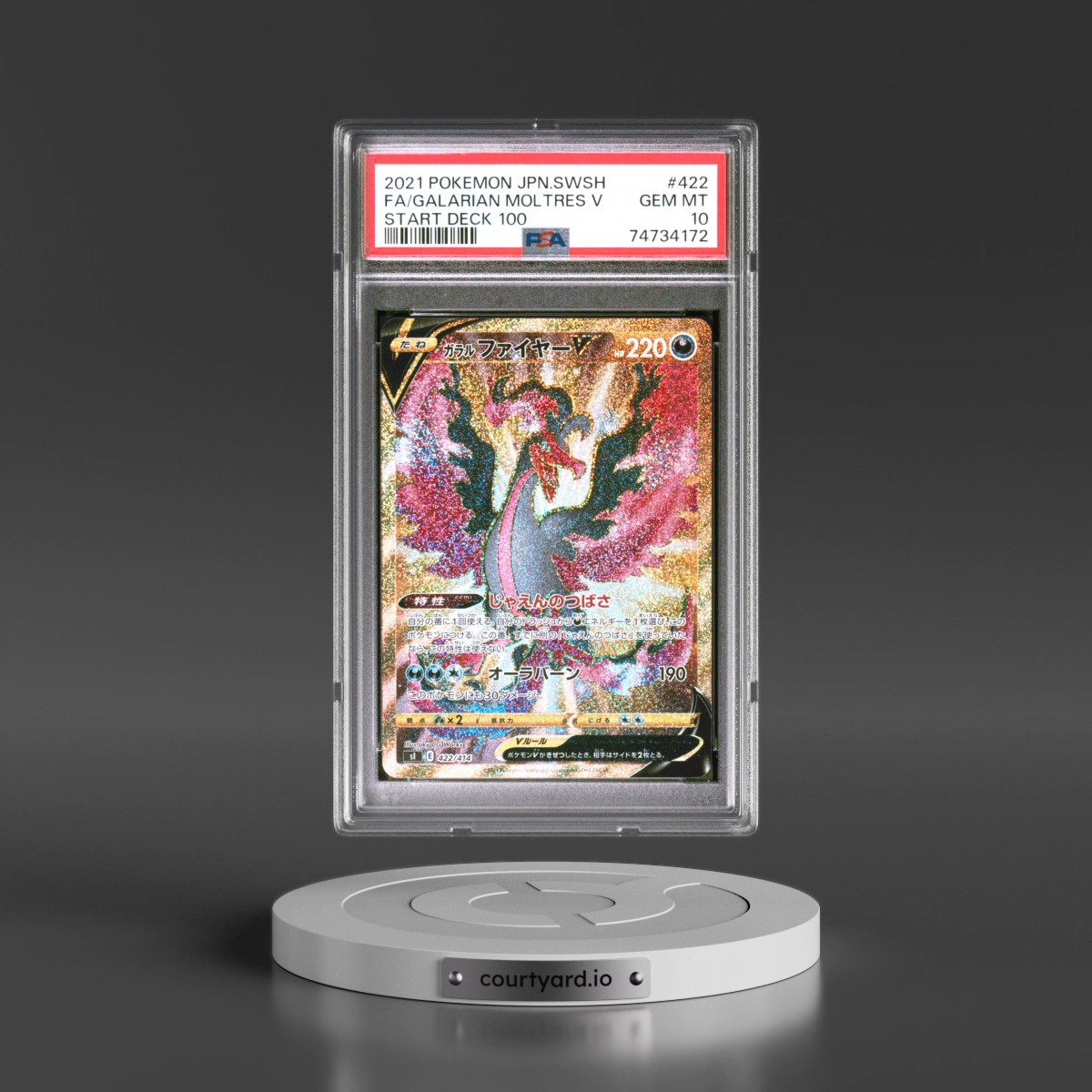 2021 Pokémon Sword & Shield Start Deck 100 #422 Galarian Moltres V - Holo Full Art (PSA 10 GEM MINT)