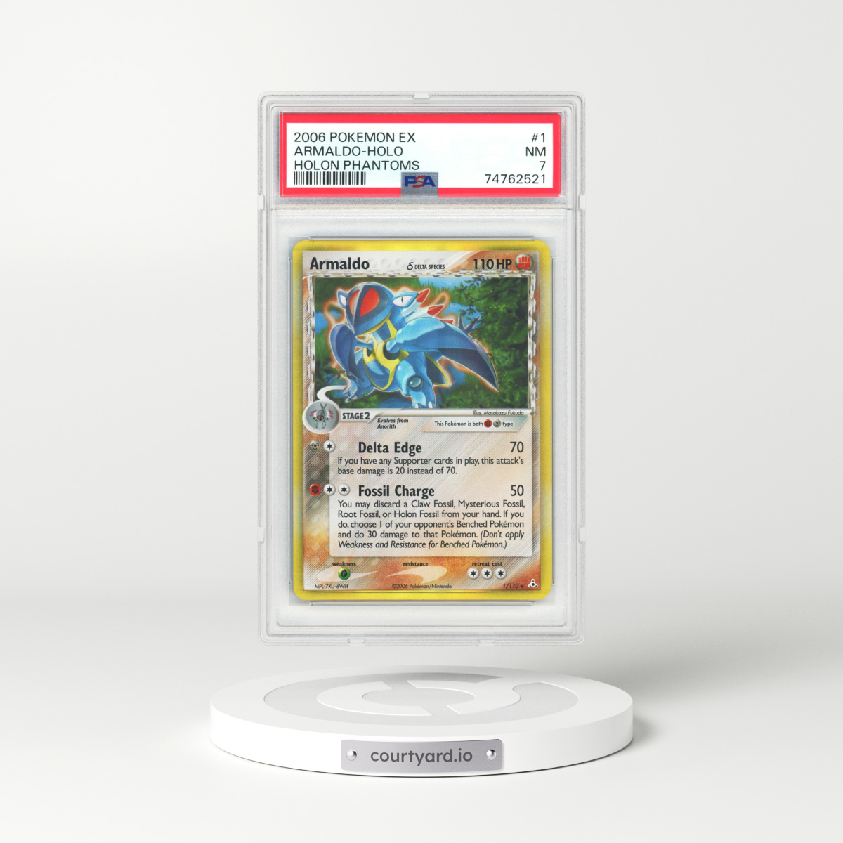 2006 EX Holon Phantoms #1 Armaldo - Holo (PSA 7 NM)