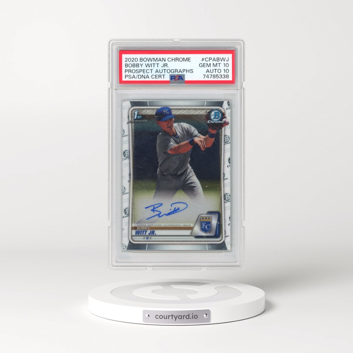 2020 Bowman Chrome Prospect Autographs #CPABWJ Bobby Witt Jr. (PSA 10 GEM MINT)