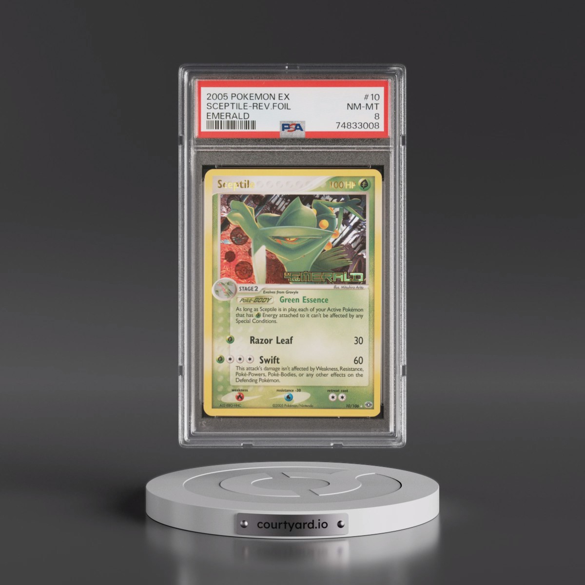 2005 Pokémon EX Emerald #10 Sceptile - Reverse Foil (PSA 8 NM-MT)