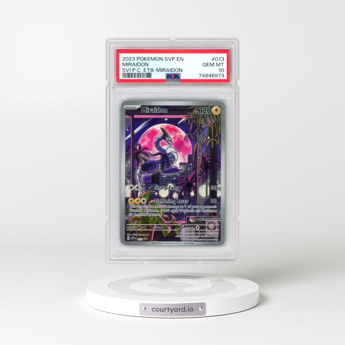 2023 Pokémon Svp EN-SV Black Star Promo #013 Miraidon - Scarlet & Violet Pokemon Center Elite Trainer Box-Miraidon (PSA 10 GEM MINT)