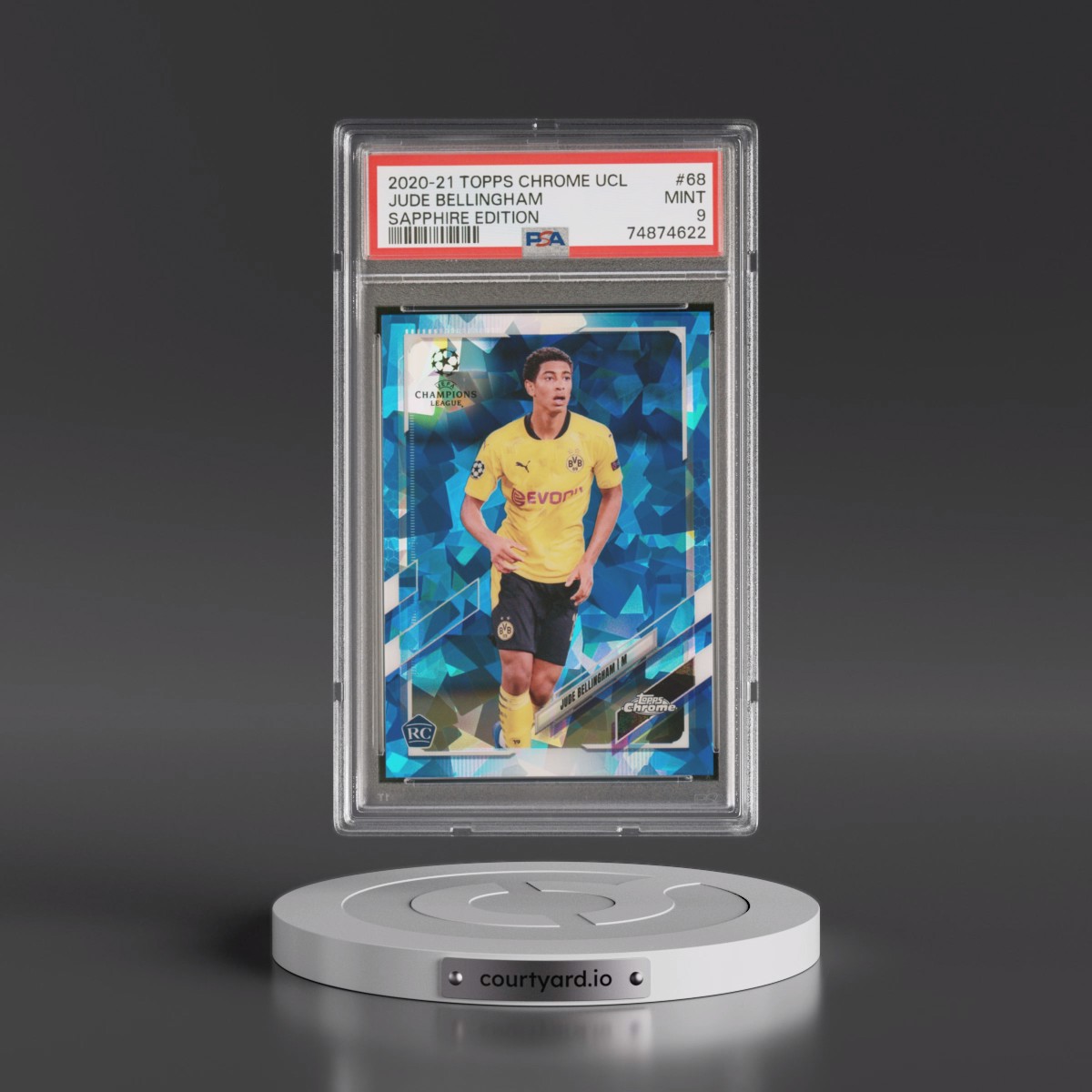 2020 Topps Chrome UEFA Champions League Sapphire Edition Jude Bellingham #68 PSA 9