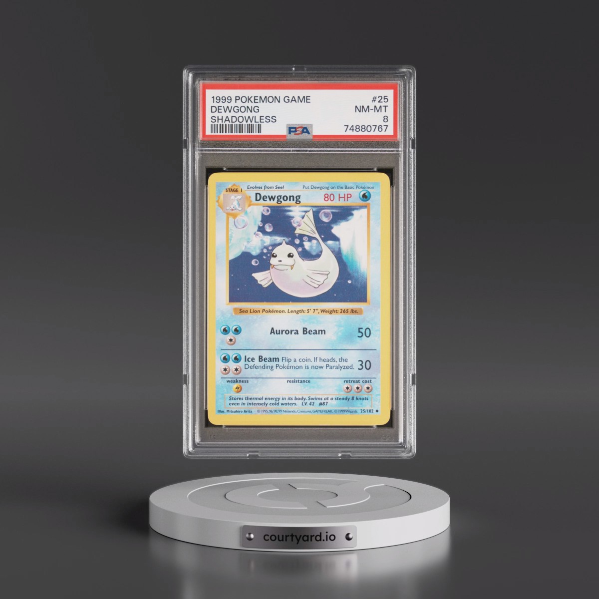 1999 Pokémon Game #25 Dewgong - Shadowless (PSA 8 NM-MT)