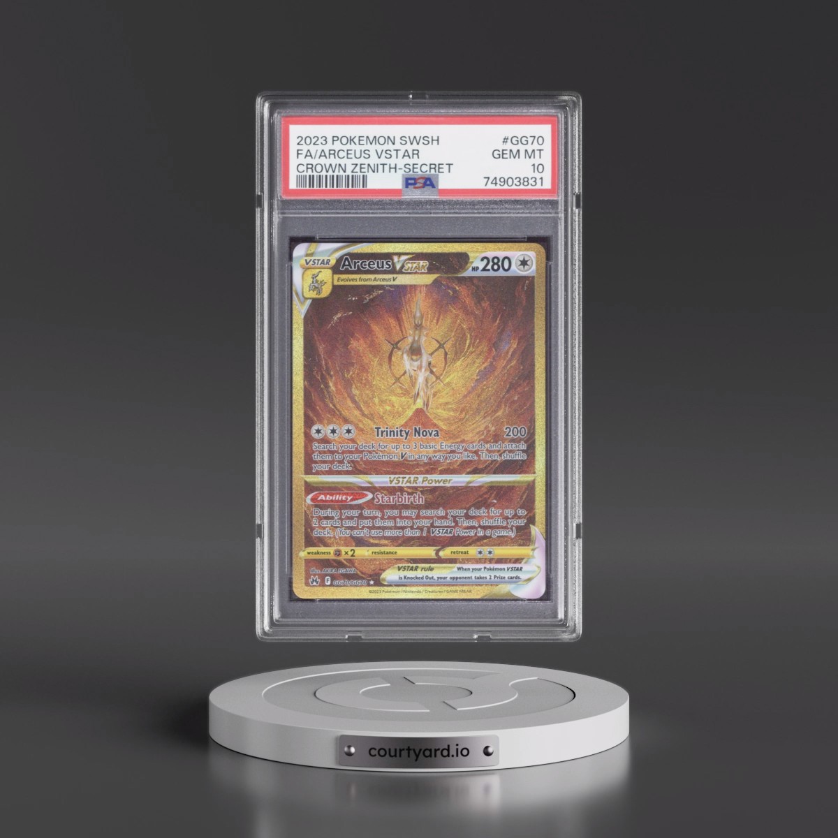 2023 Pokémon Sword and Shield Crown Zenith #GG70 Arceus Vstar - Full Art Secret (PSA 10 GEM MINT)