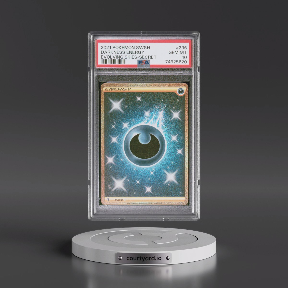 2021 Pokémon Sword & Shield Evolving Skies #236 Darkness Energy - Secret (PSA 10 GEM MINT)