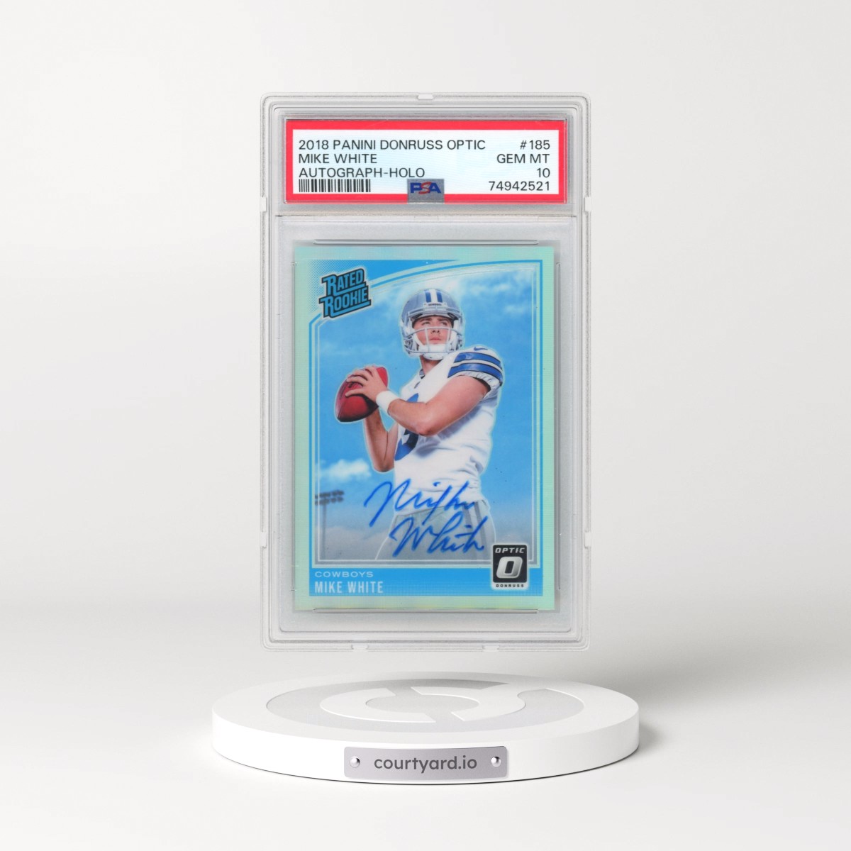 2018 Panini Donruss Optic Mike White - Autograph-Holo #185 PSA 10
