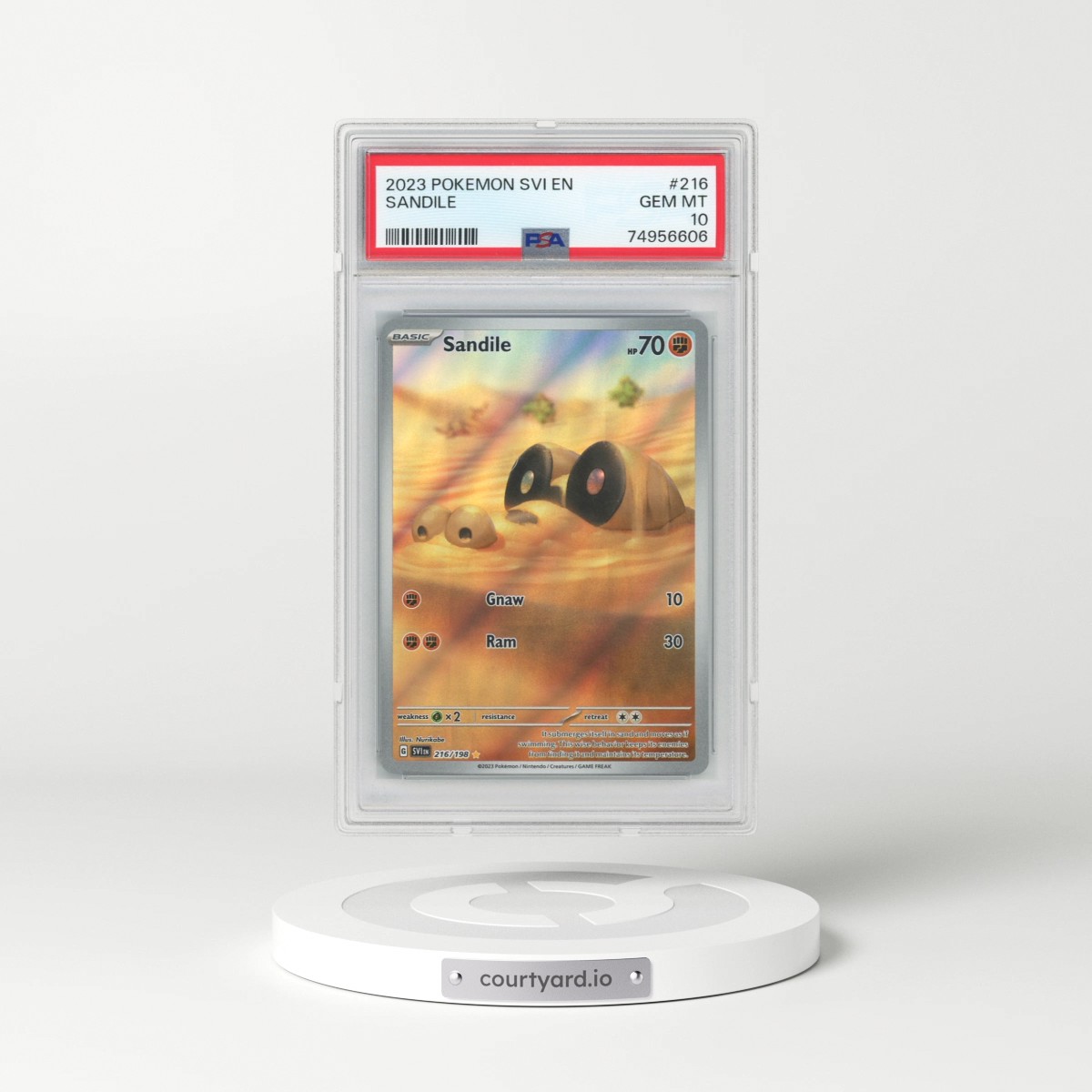 2023 Pokémon Svi EN-Scarlet & Violet #216 Sandile - Illustration Rare (PSA 10 GEM MINT)