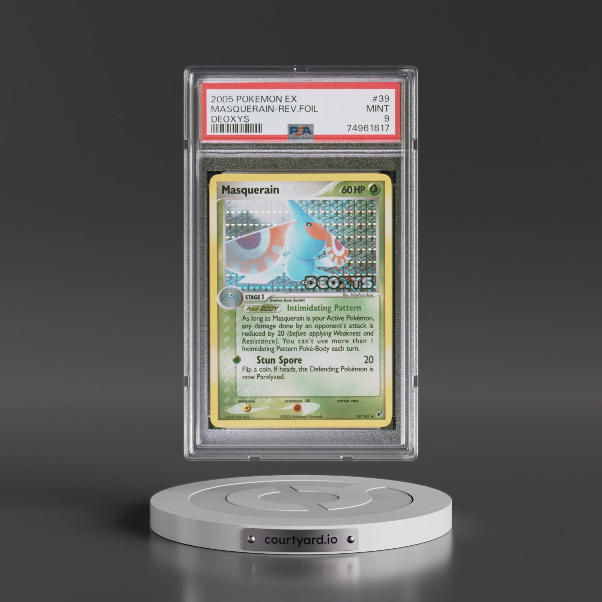 2005 Pokémon EX Deoxys #39 Masquerain - Reverse Foil (PSA 9 MINT)