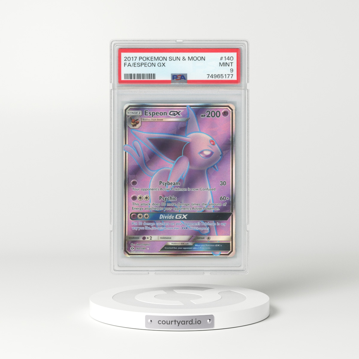 2017 Sun & Moon #140 Espeon GX - Holo (PSA 9 MINT)