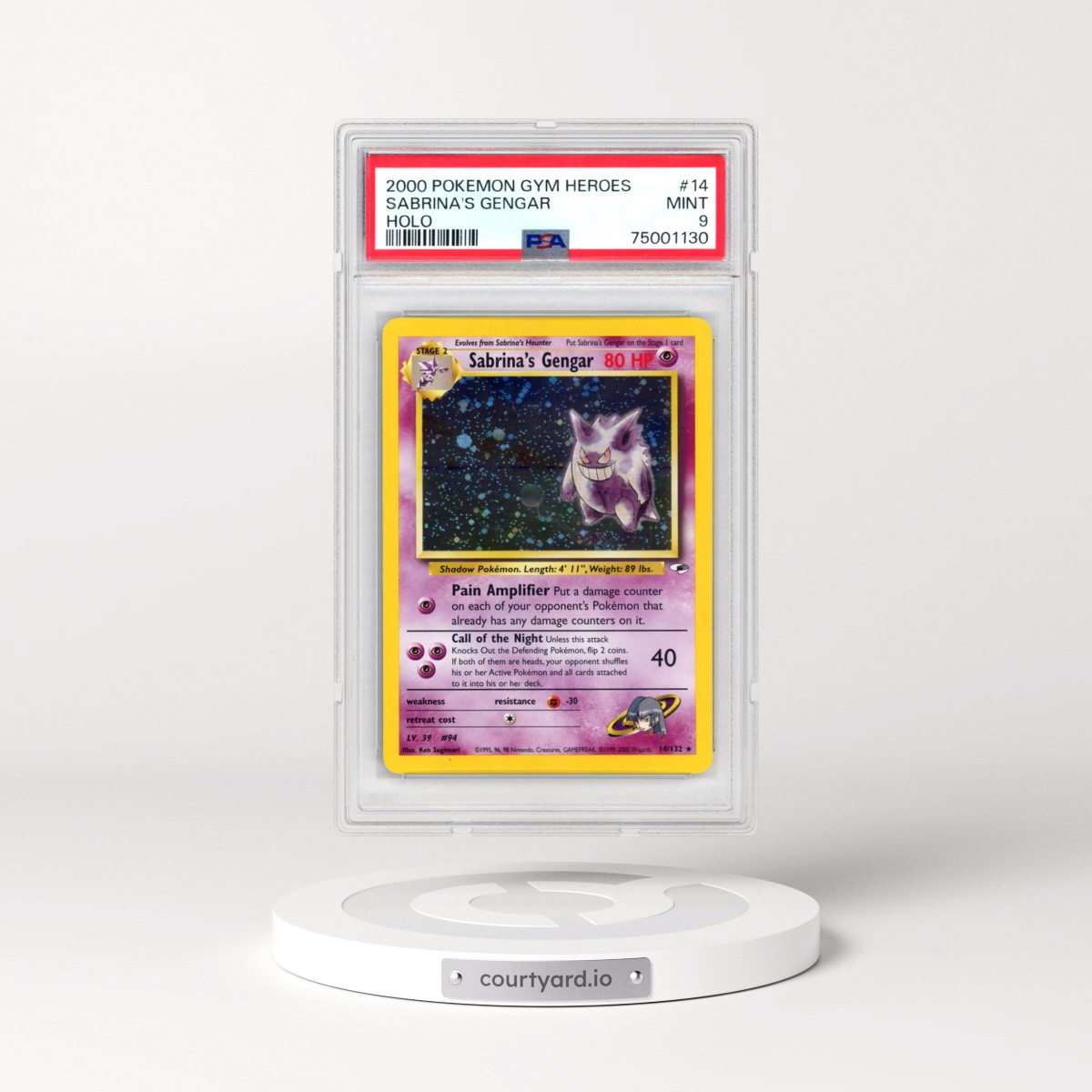 2000 Pokémon Gym Heroes #14 Sabrina's Gengar - Holo (PSA 9 MINT)