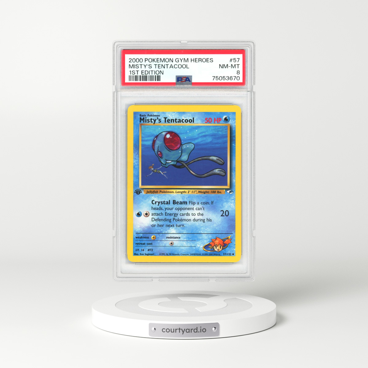 2000 Gym Heroes #57 Misty's Tentacool - 1st Edition (PSA 8 NM-MT)