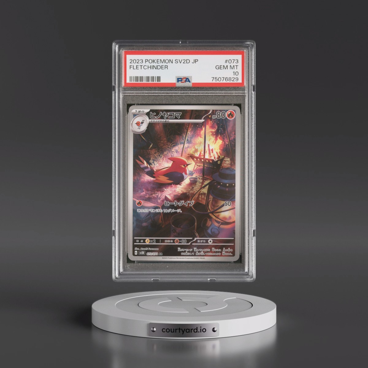 2023 Pokémon Sv2d-Clay Burst #073 Fletchinder - Art Rare (PSA 10 GEM MINT)