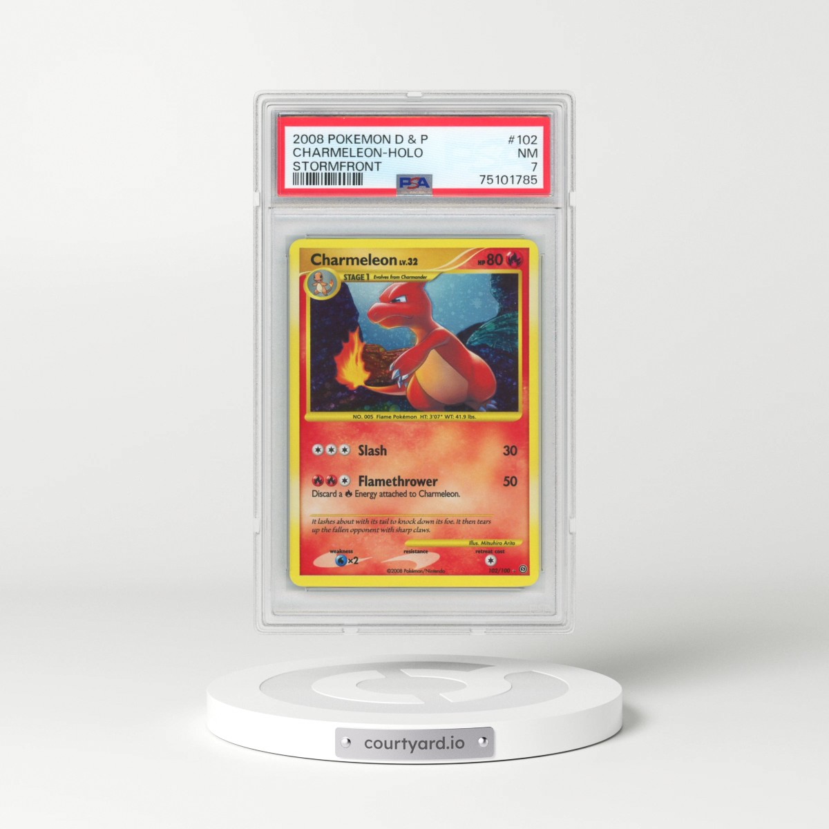 2008 Pokémon Diamond & Pearl Stormfront #102 Charmeleon - Holo (PSA 7 NM)