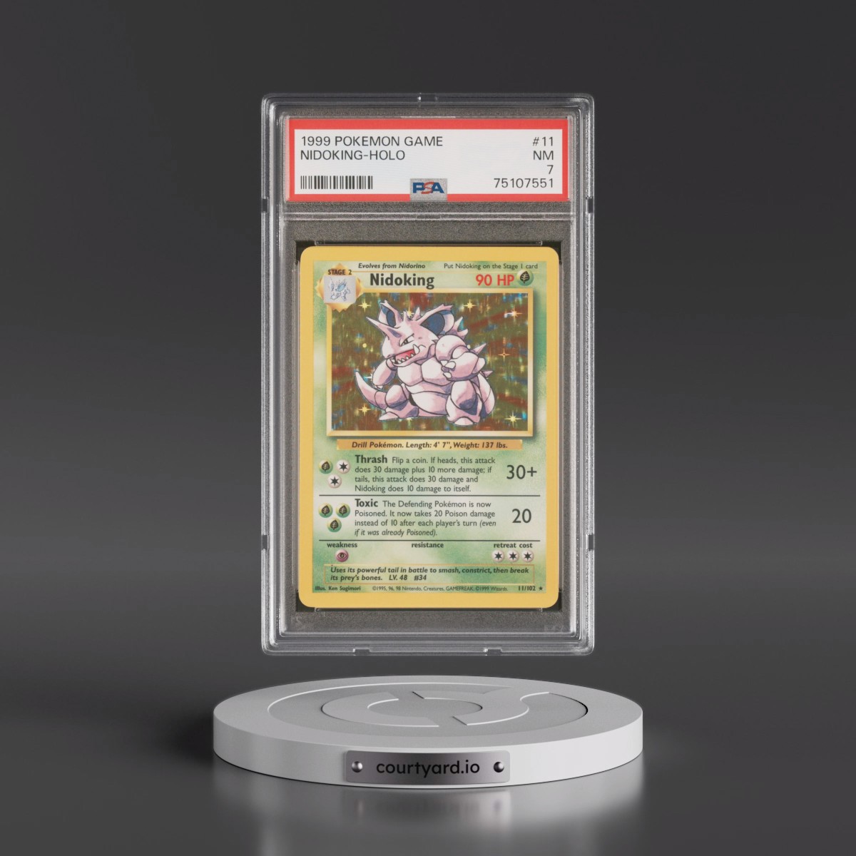 1999 Pokémon Game #11 Nidoking - Holo (PSA 7 NM)