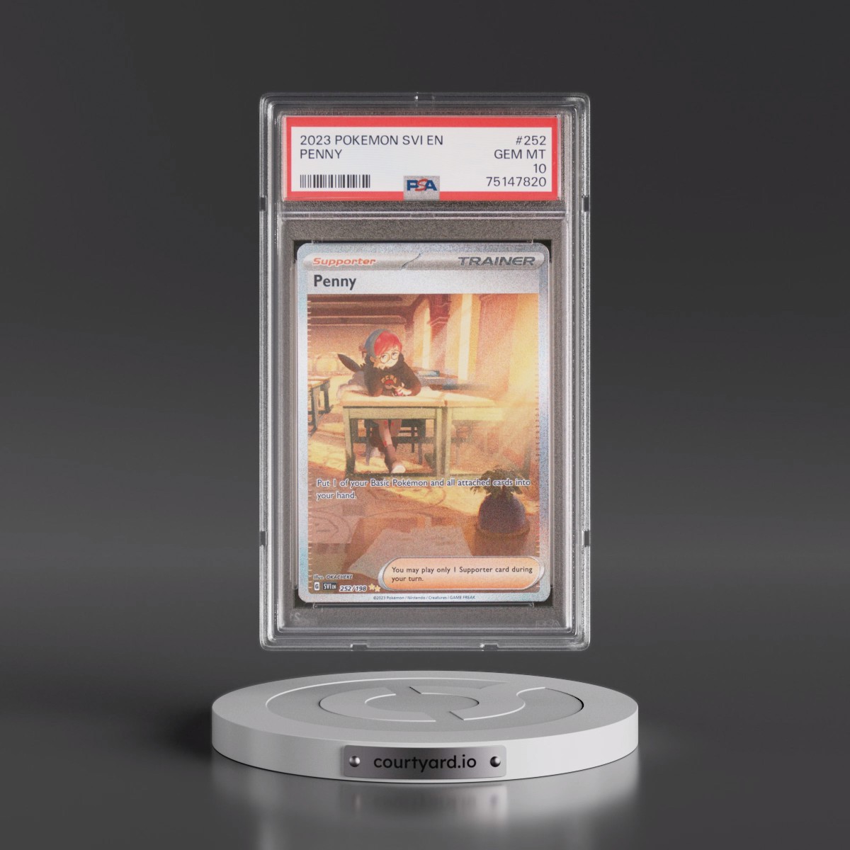2023 Pokémon Svi EN-Scarlet & Violet #252 Penny - Special Illustration Rare (PSA 10 GEM MINT)
