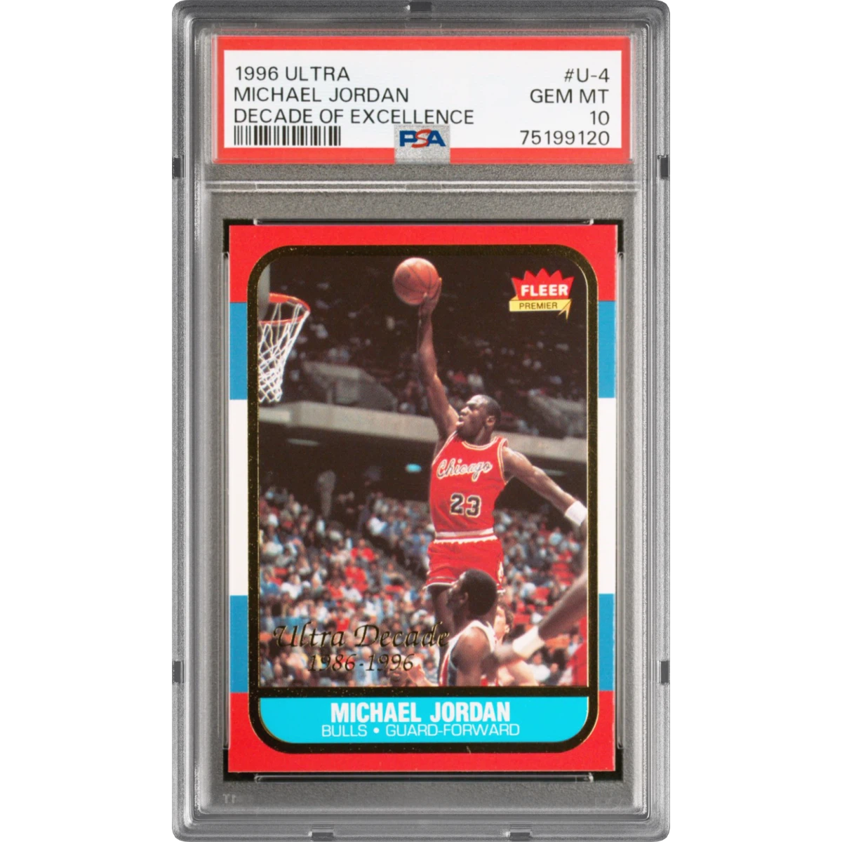 1996 Ultra Decade of Excellence #U-4 Michael Jordan, PSA 10