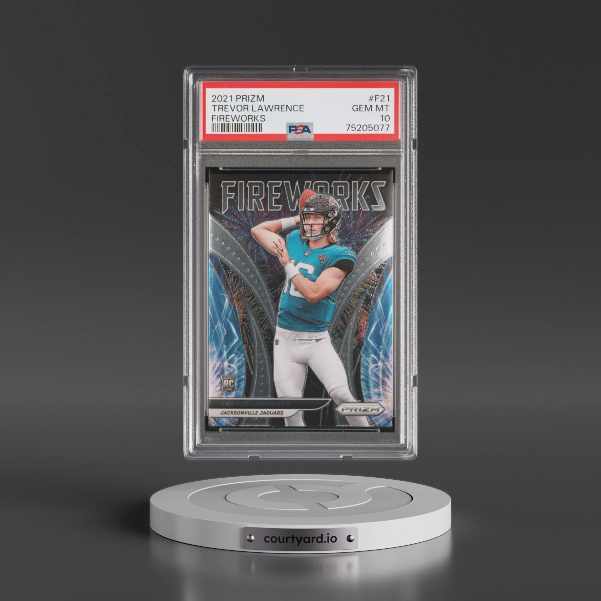2021 Panini Prizm Fireworks #F21 Trevor Lawrence (PSA 10 GEM MINT)