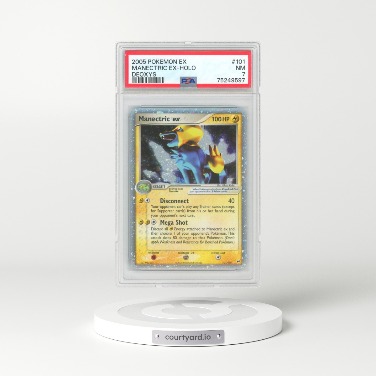 2005 Pokémon EX Deoxys #101 Manectric EX - Holo Holo (PSA 7 NM)