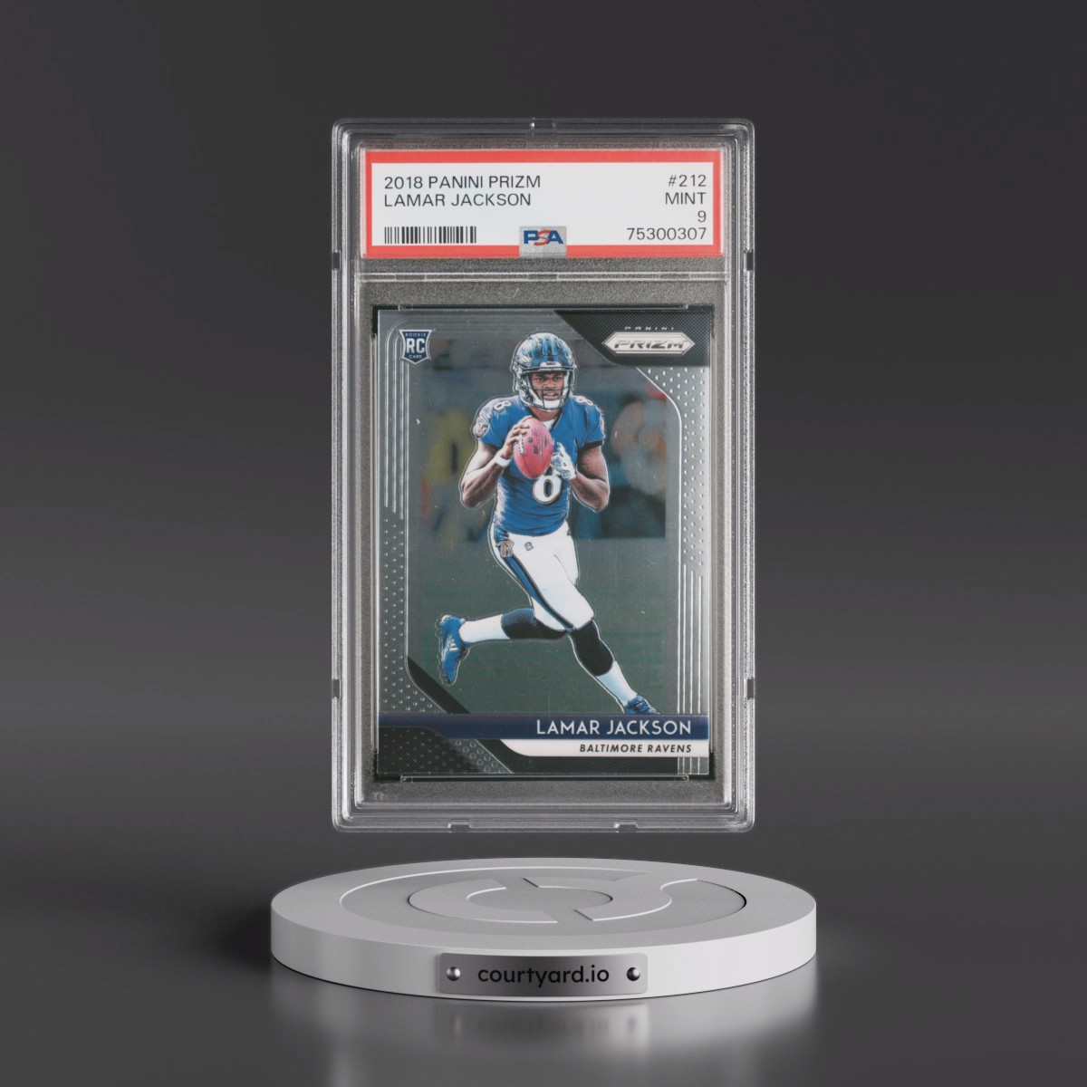 2018 Panini Prizm #212 Lamar Jackson (PSA 9 MINT)