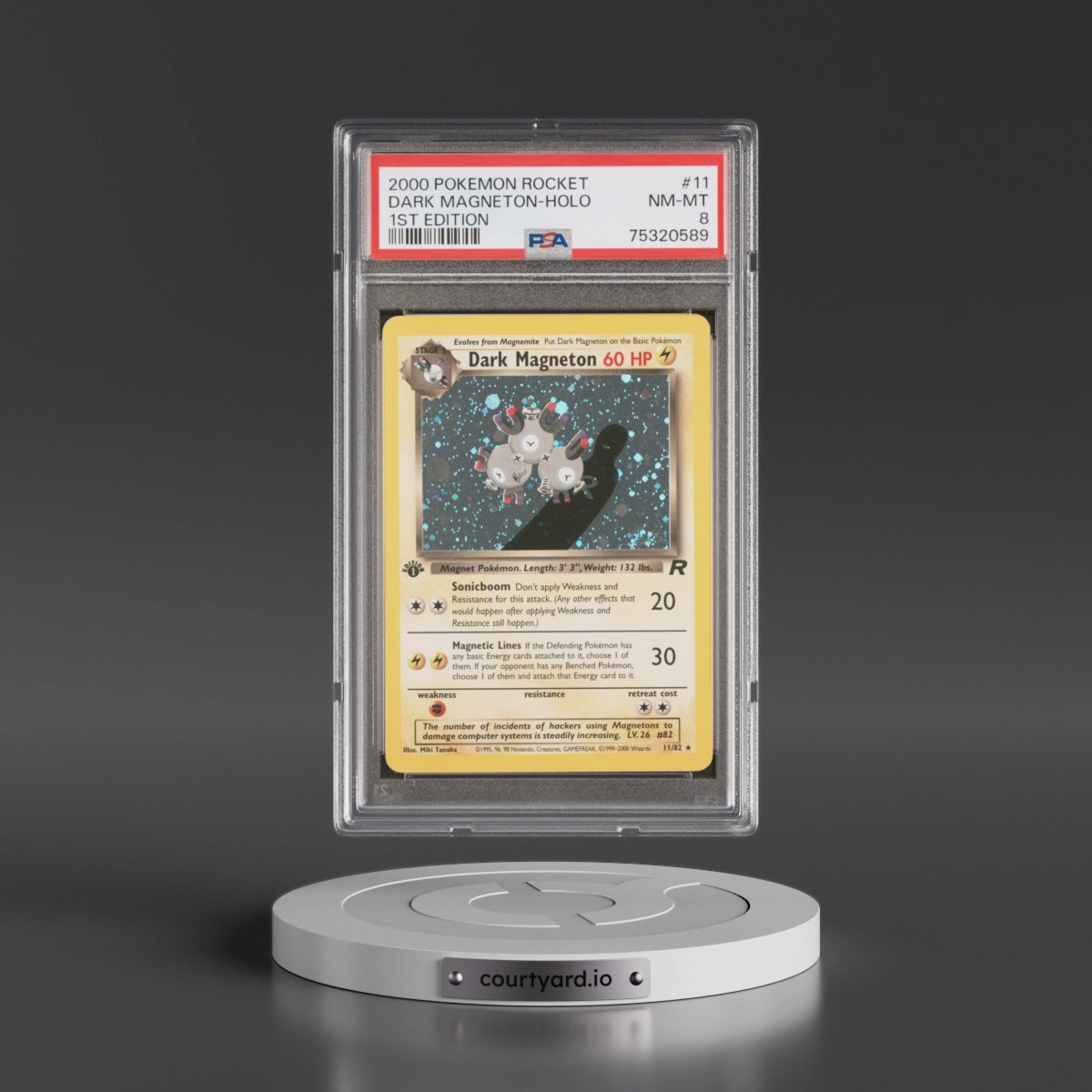 2000 Pokémon Rocket Dark Magneton - 1st Edition Holo #11 PSA 8