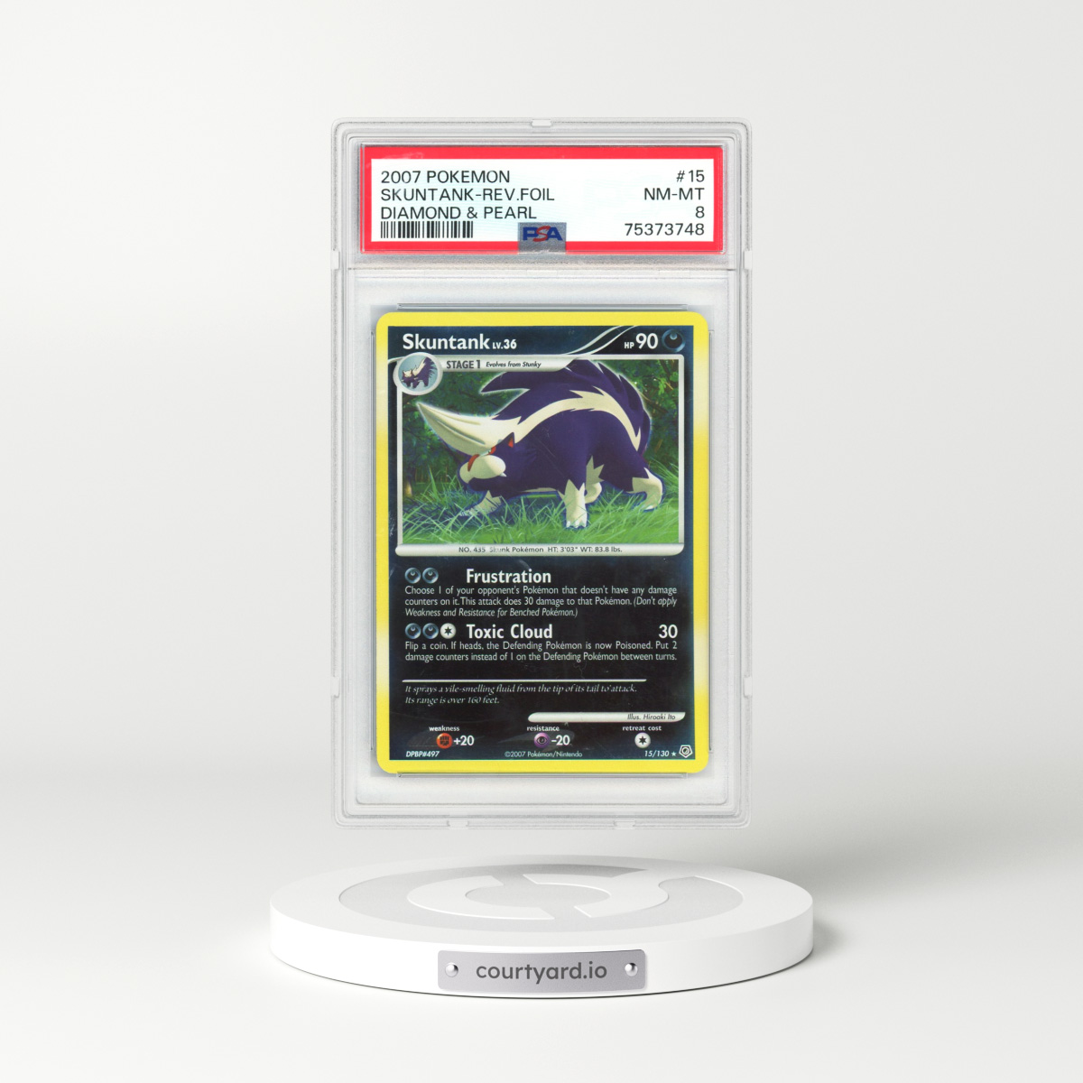 2007 Diamond & Pearl #15 Skuntank - Holo (PSA 8 NM-MT)