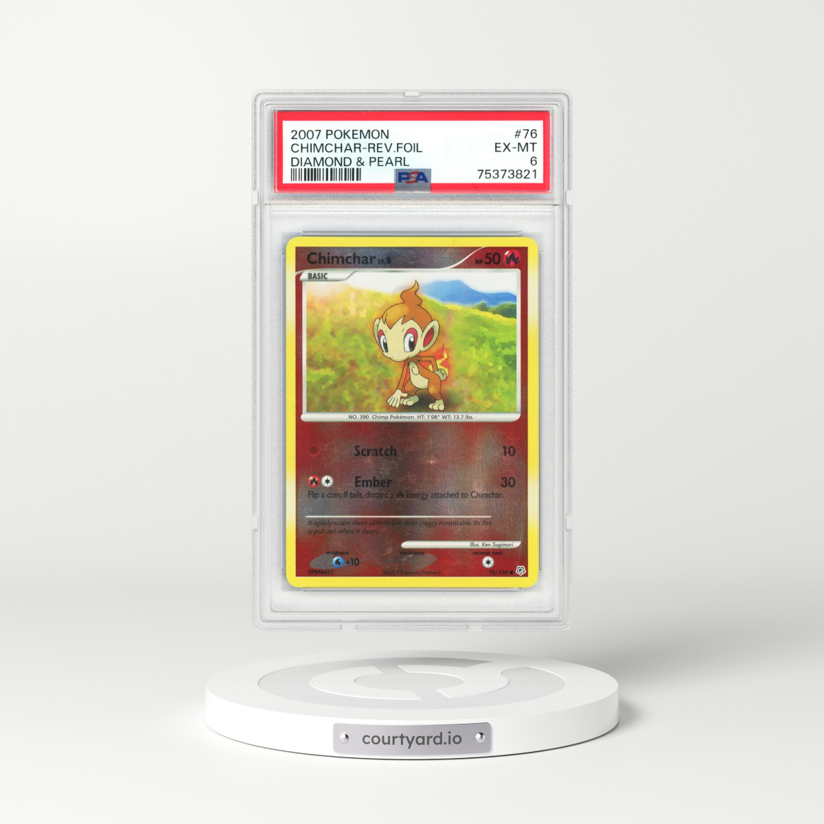 2007 Diamond & Pearl #76 Chimchar - Holo (PSA 6 EX-MT)