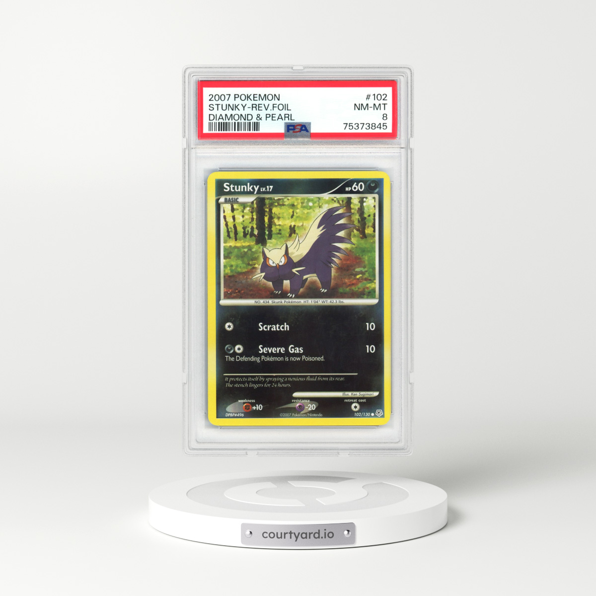 2007 Diamond & Pearl #102 Stunky - Holo (PSA 8 NM-MT)