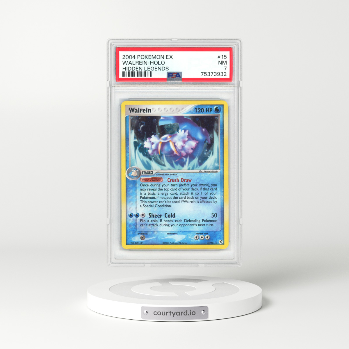 2004 EX Hidden Legends #15 Walrein - Holo (PSA 7 NM)