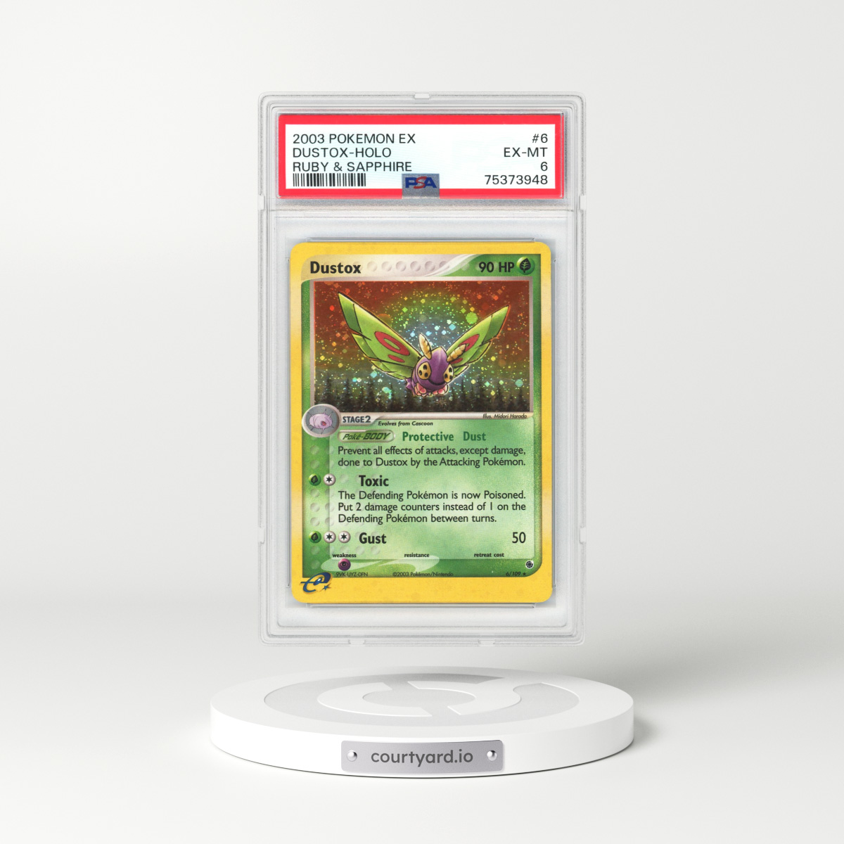 2003 EX Ruby & Sapphire #6 Dustox - Holo (PSA 6 EX-MT)