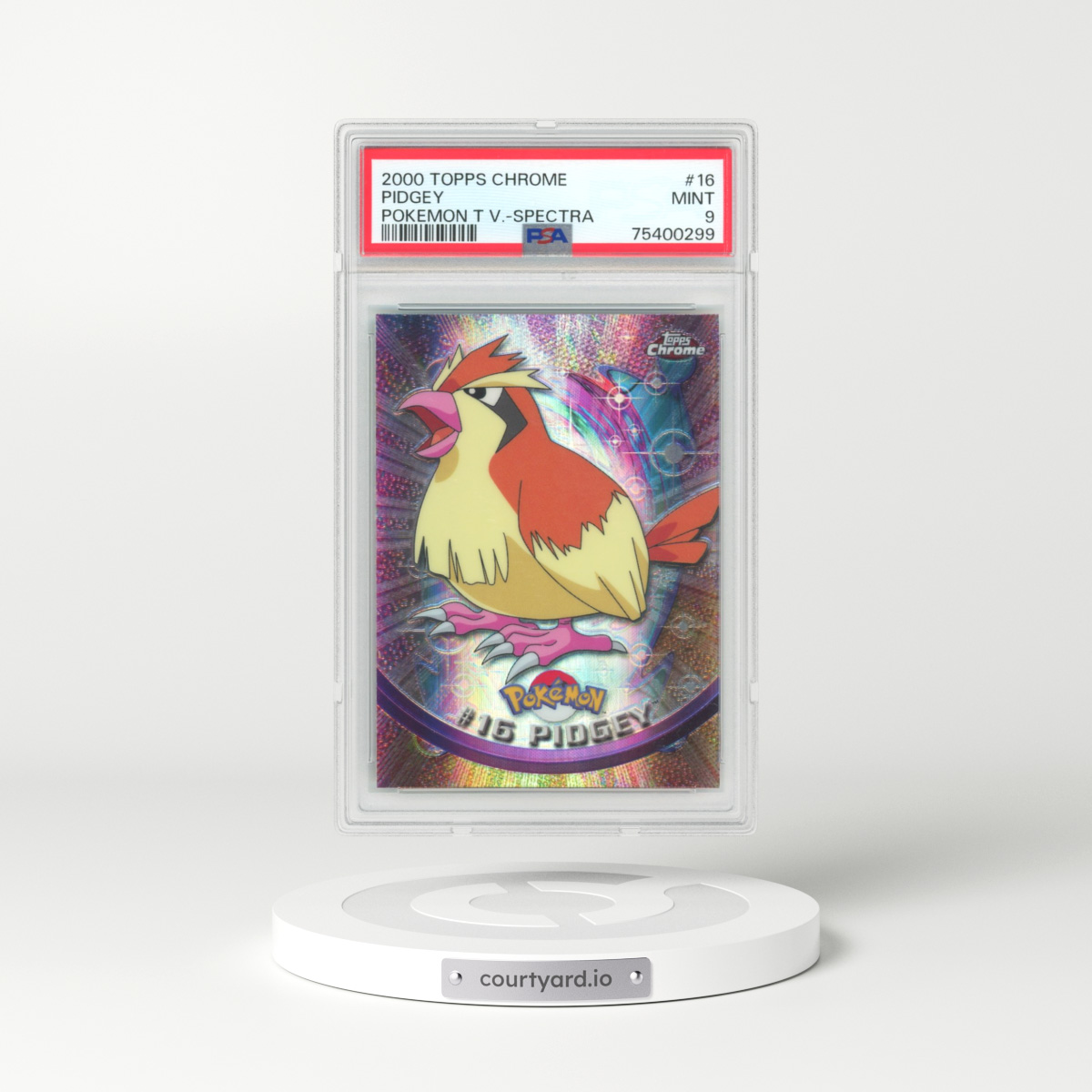 2000 Topps Chrome Pokemon T.V. #16 Pidgey - Full Art Holo Spectra (PSA 9 MINT)