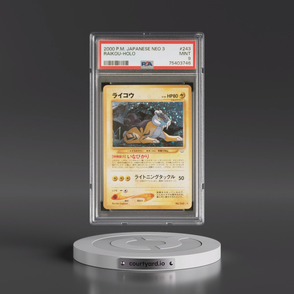 2000 Pokémon Neo 3 #243 Raikou - Holo (PSA 9 MINT)