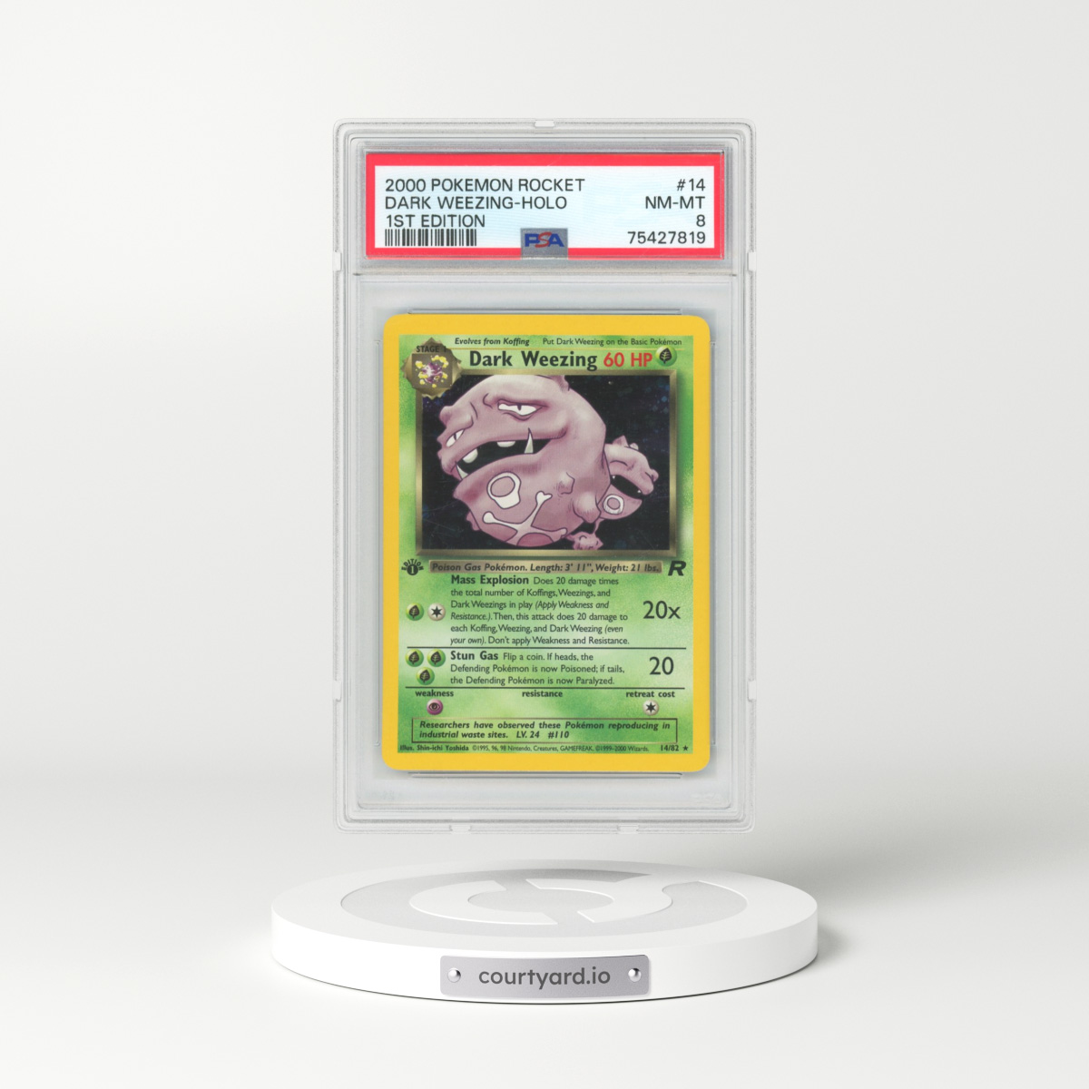 2000 Pokémon Rocket #14 Dark Weezing - 1st Edition Holo (PSA 8 NM-MT)