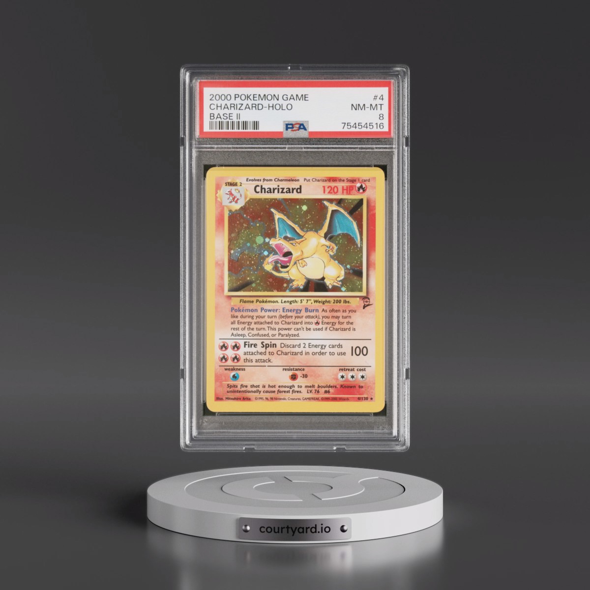 2000 Pokémon Game Base II #4 Charizard - Holo (PSA 8 NM-MT)