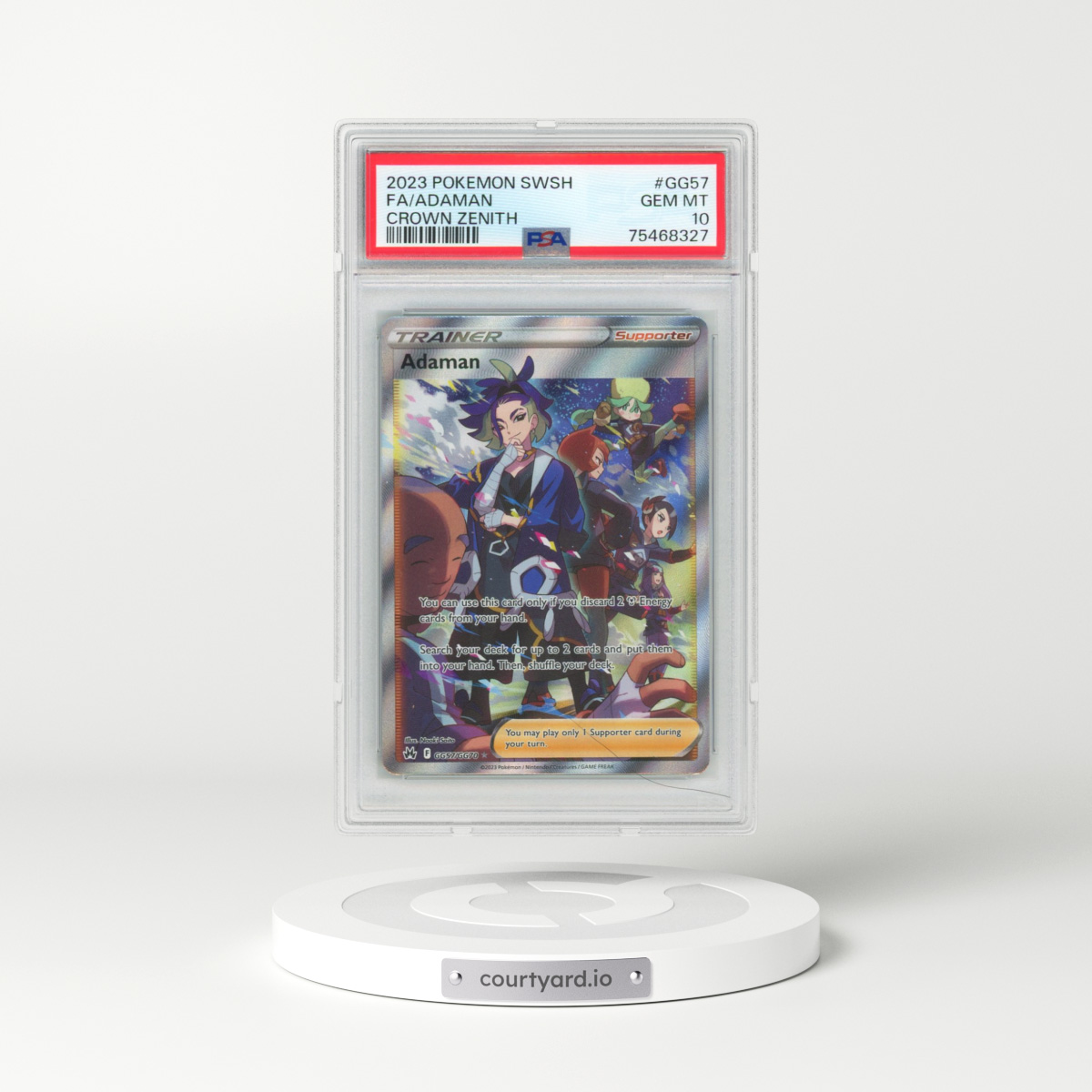 2023 Pokémon Sword and Shield Crown Zenith #GG57 Adaman - Full Art (PSA 10 GEM MINT)