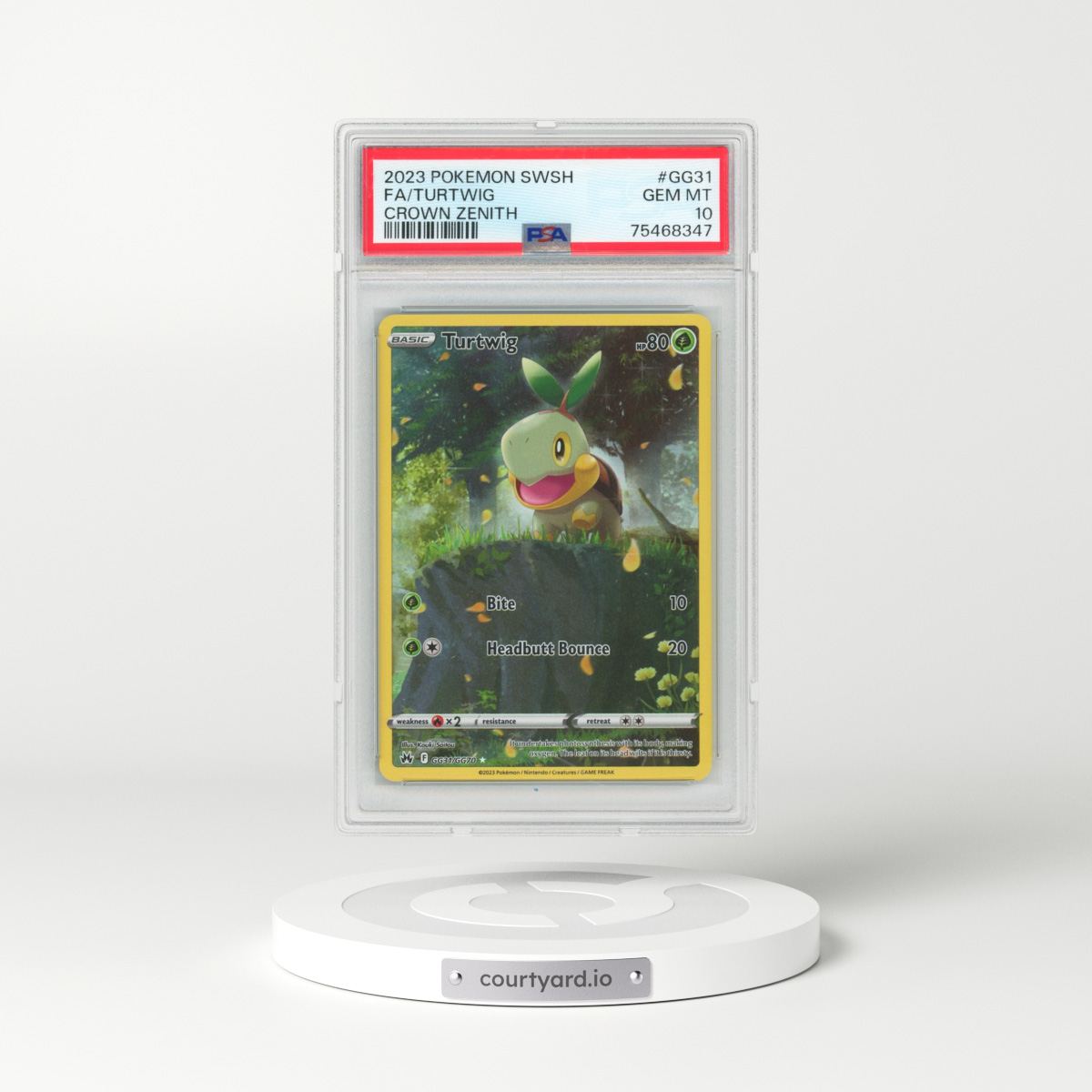 2023 Pokémon Sword and Shield Crown Zenith #GG31 Turtwig - Full Art (PSA 10 GEM MINT)
