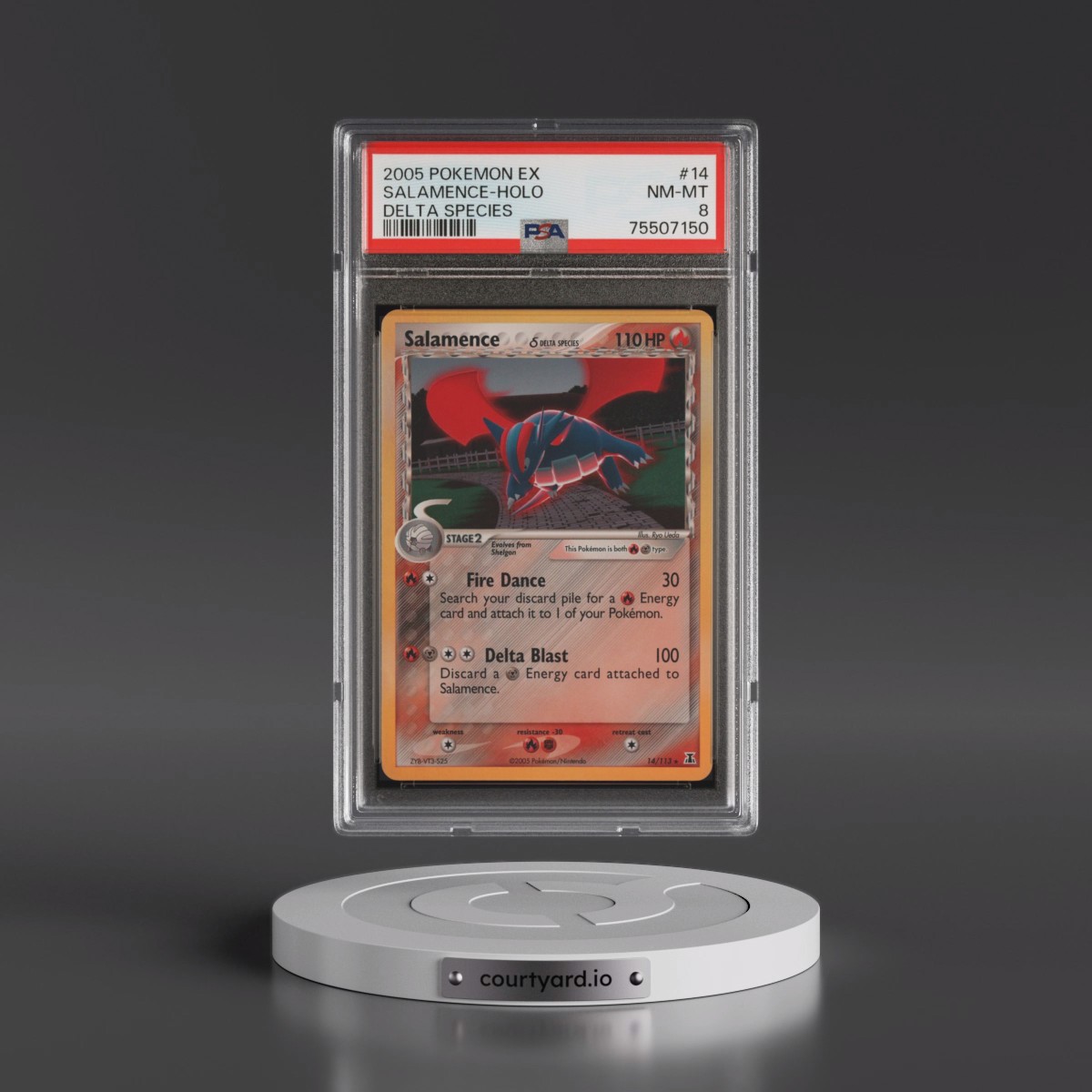 2005 Pokémon EX Delta Species #14 Salamence - Holo (PSA 8 NM-MT)