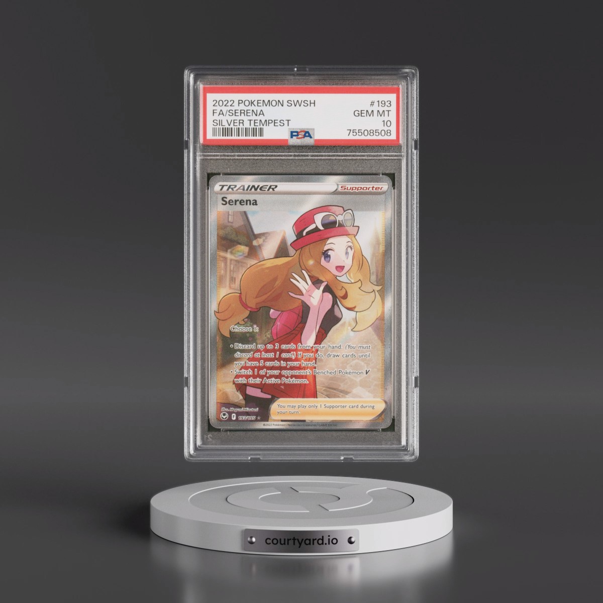 2022 Pokémon Sword & Shield Silver Tempest #193 Serena - Full Art (PSA 10 GEM MINT)
