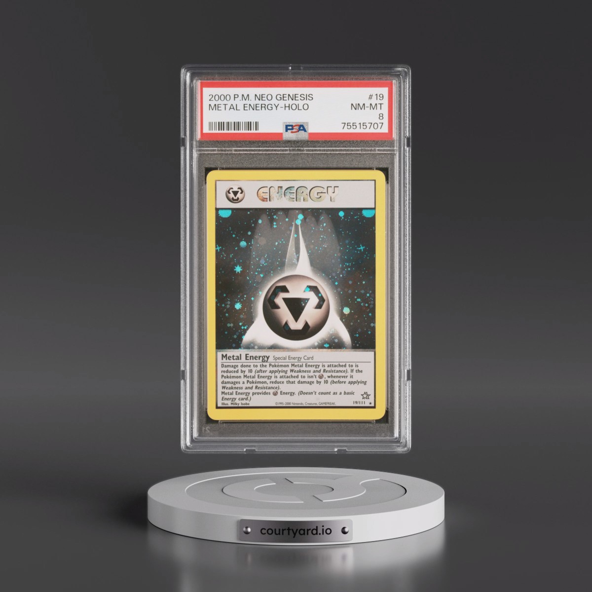 2000 Pokémon Neo Genesis #19 Metal Energy - Holo (PSA 8 NM-MT)