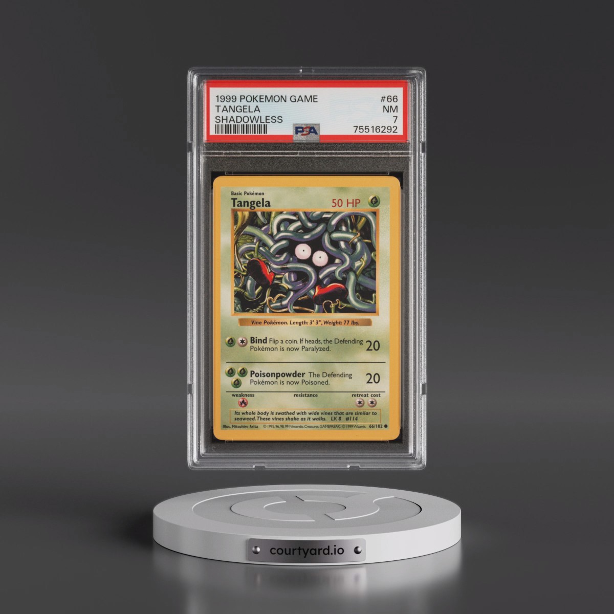 1999 Pokémon Game #66 Tangela - Shadowless (PSA 7 NM)