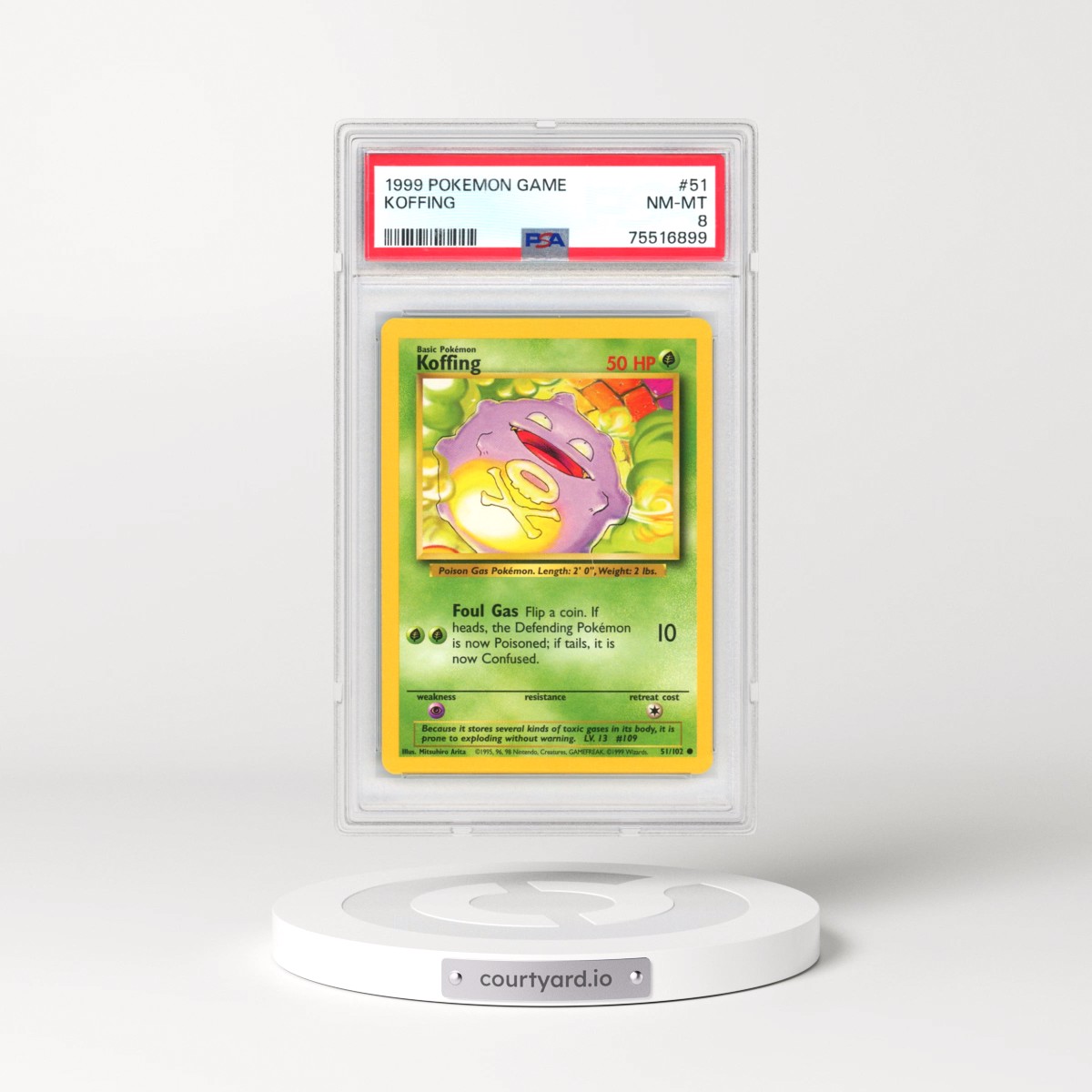 1999 Pokémon Game #51 Koffing (PSA 8 NM-MT)