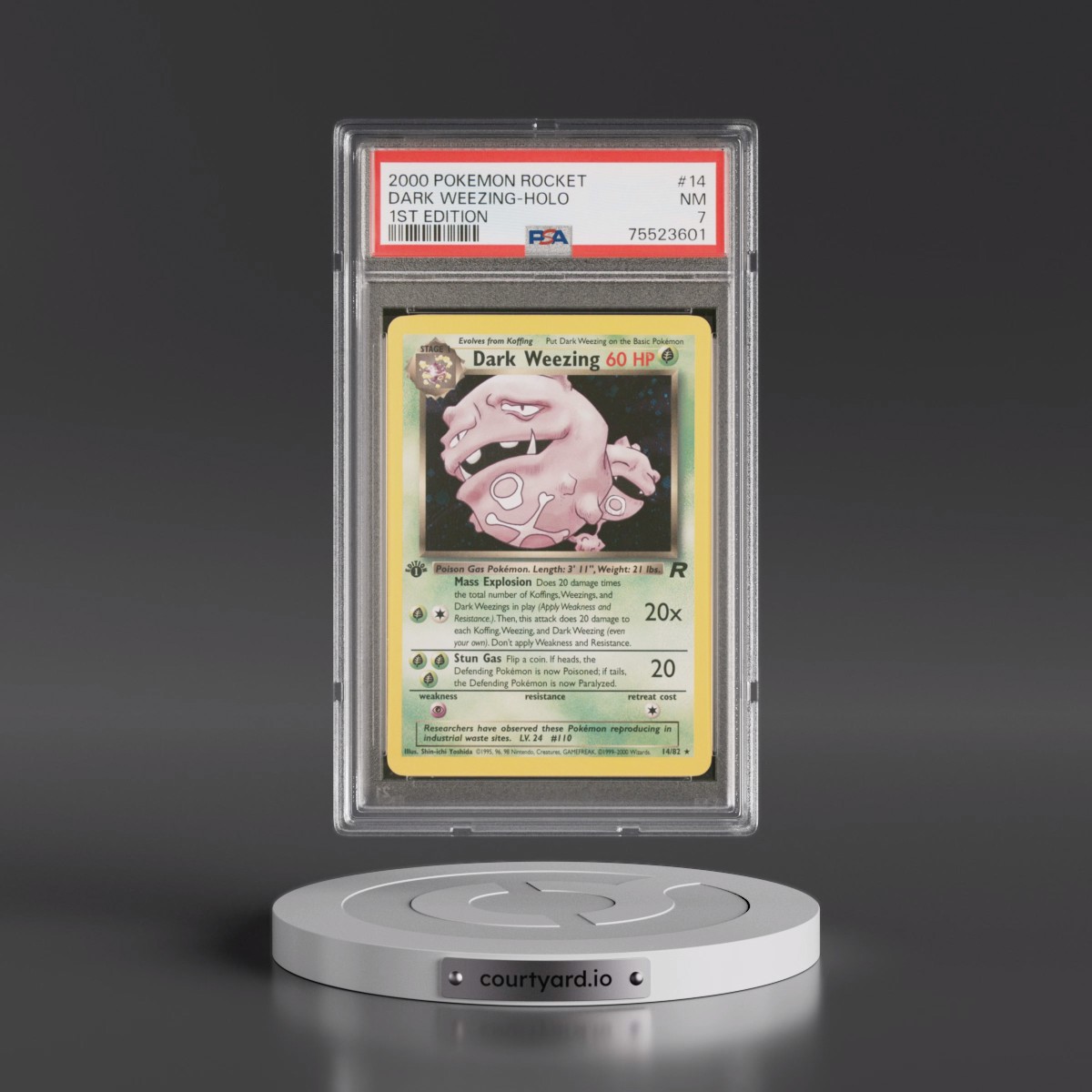 2000 Pokémon Rocket #14 Dark Weezing - 1st Edition Holo (PSA 7 NM)