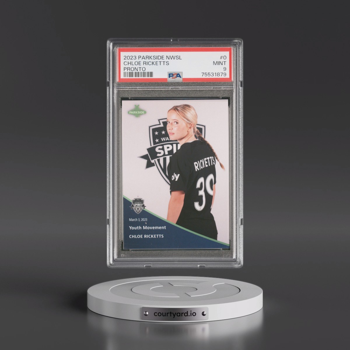 2023 Parkside Nwsl Pronto #0 Chloe Ricketts (PSA 9 MINT)