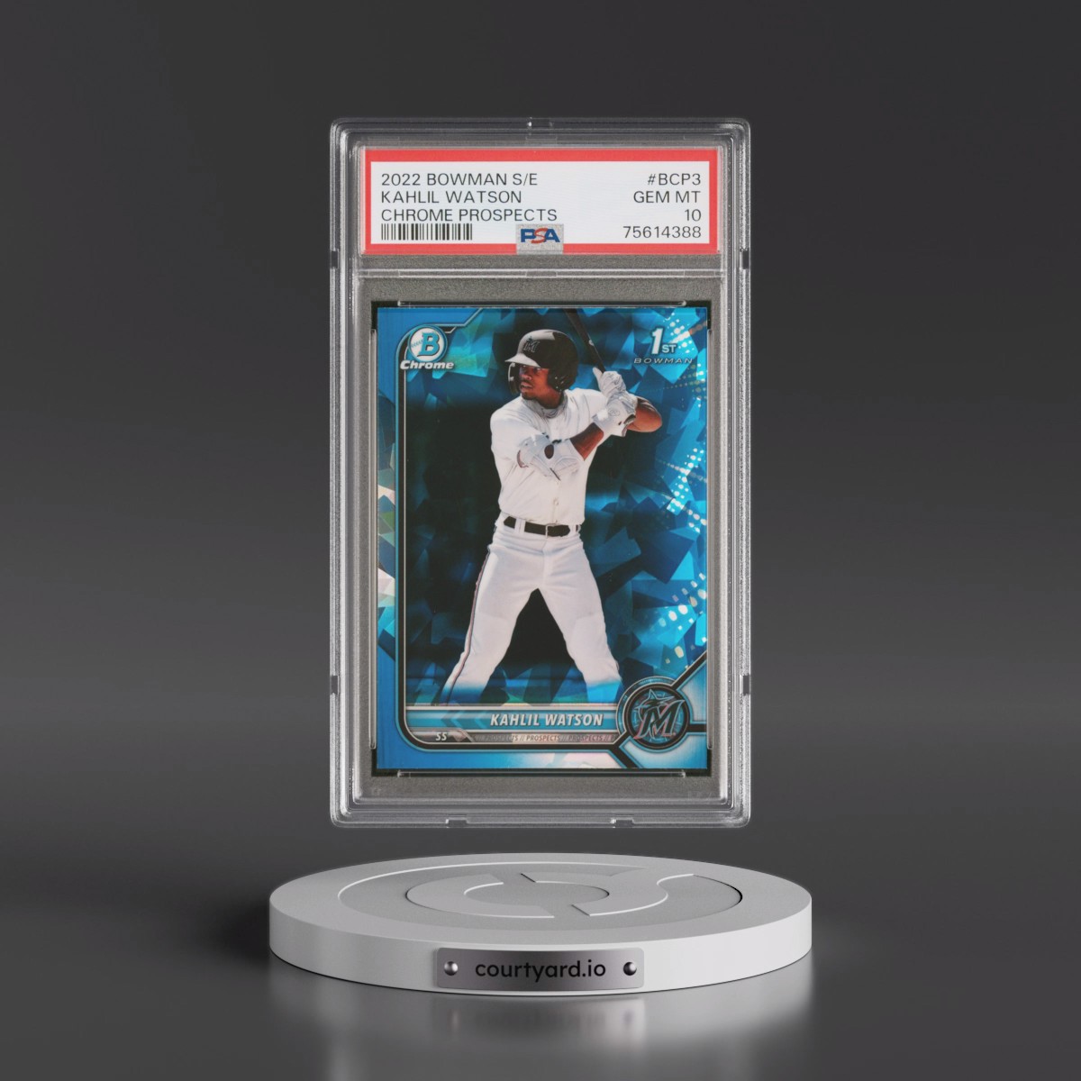 2022 Bowman Sapphire Edition Chrome Prospects #BCP3 Kahlil Watson (PSA 10 GEM MINT)
