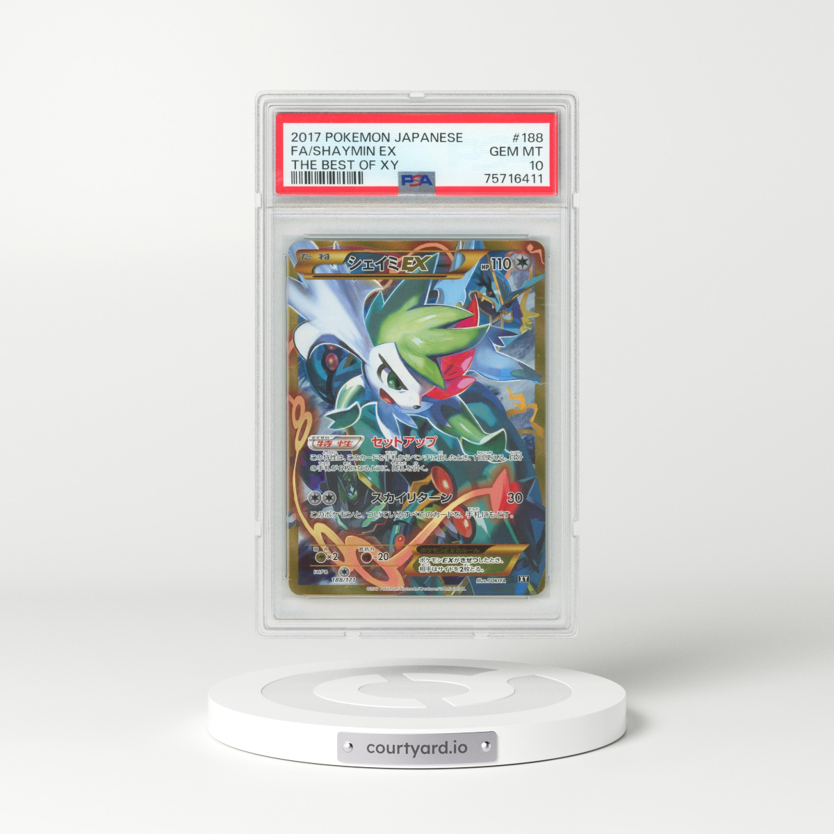2017 Japanese Pokémon the Best of XY #188 Shaymin EX - Holo Full Art (PSA 10 GEM MINT)