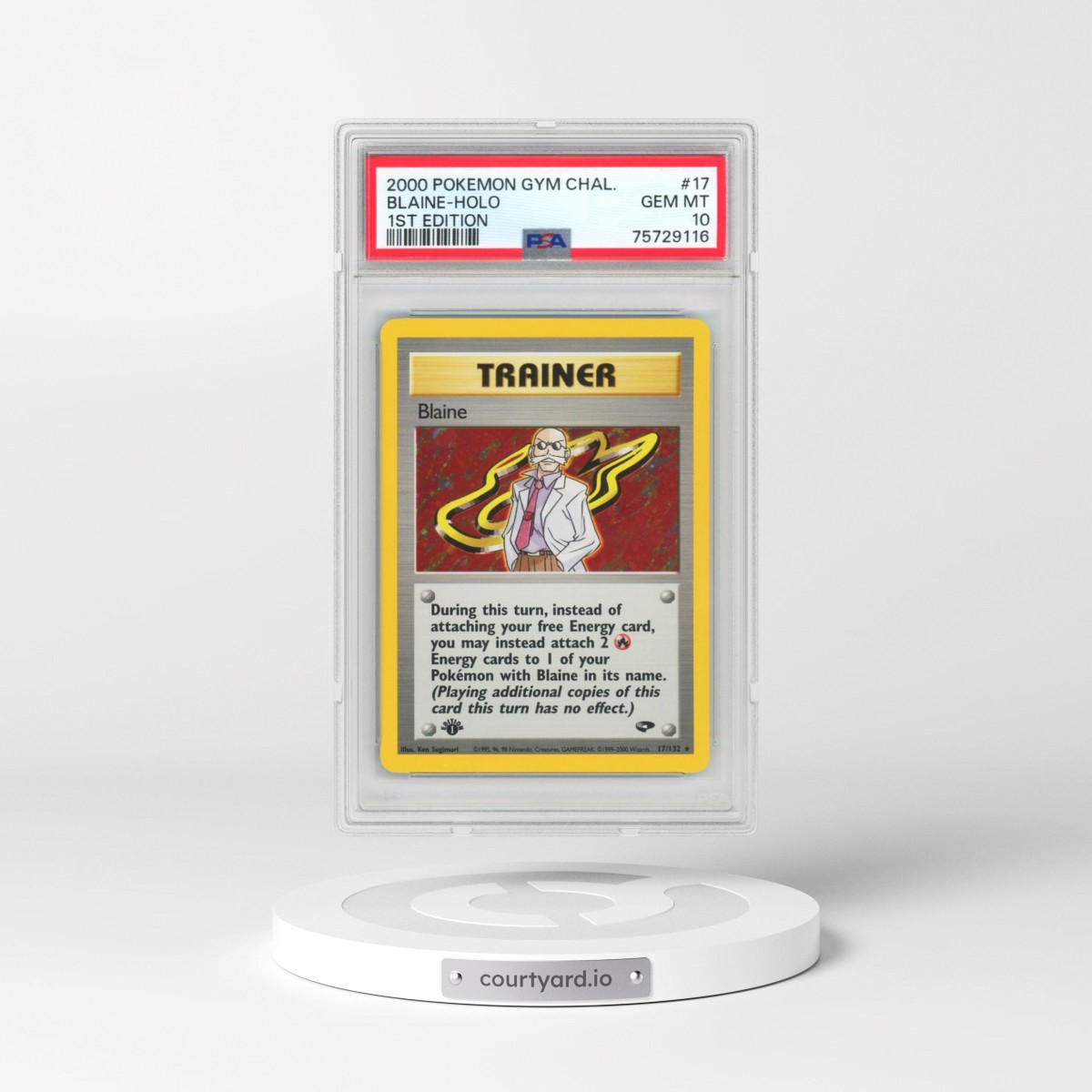 2000 Pokémon Gym Challenge #17 Blaine - 1st Edition Holo (PSA 10 GEM MINT)