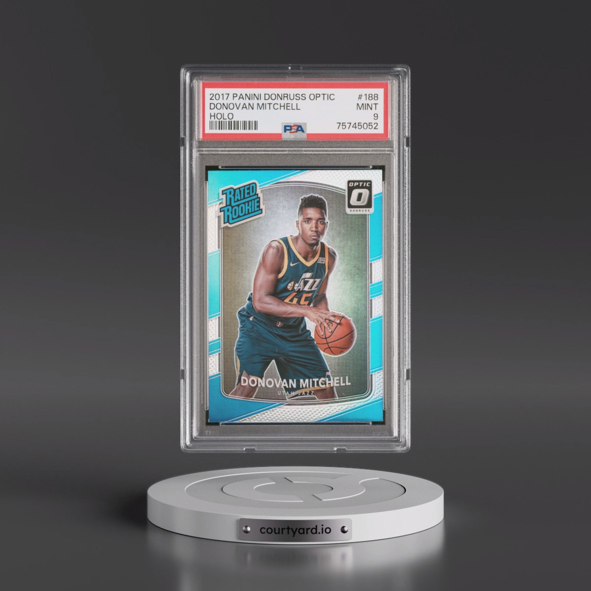 2017 Panini Donruss Optic #188 Donovan Mitchell - Holo (PSA 9 MINT)